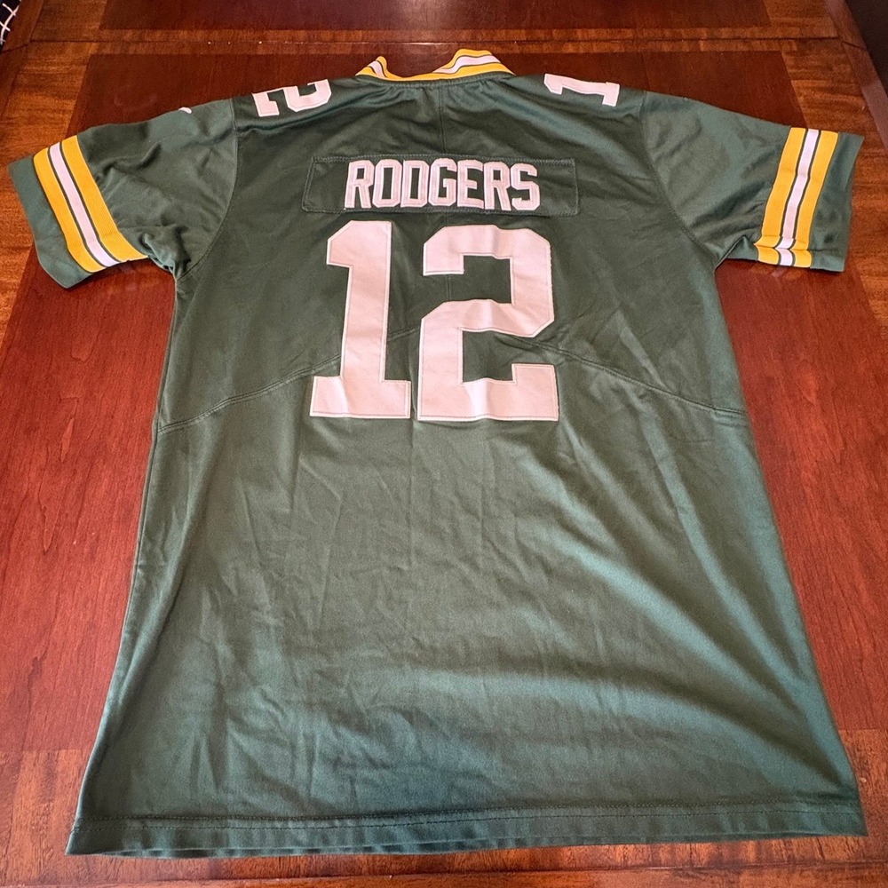 Green Bay Packers Aaron Rodgers #12 Nike NFL Jersey Green - Picture 6 of 7